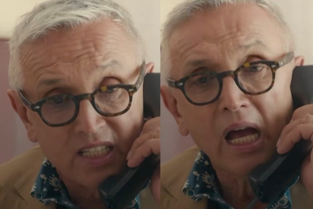 Collage di Bruno Barbieri al telefono