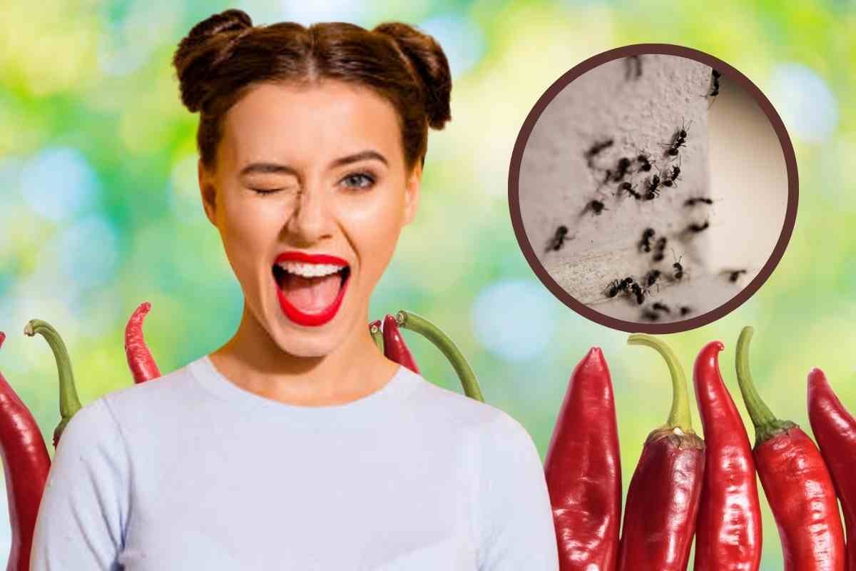 Ragazza fa l'occhiolino e peperoncini