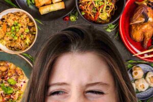 Faccia disgustata e cibo