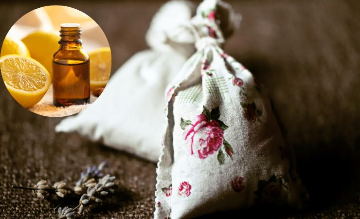 sacchetti profumati e olio essenziale al limone 