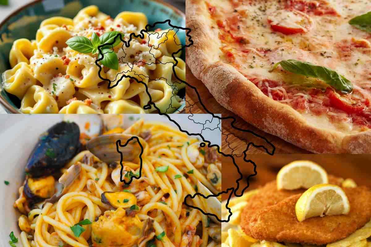 Pizza, tortellini, cotoletta