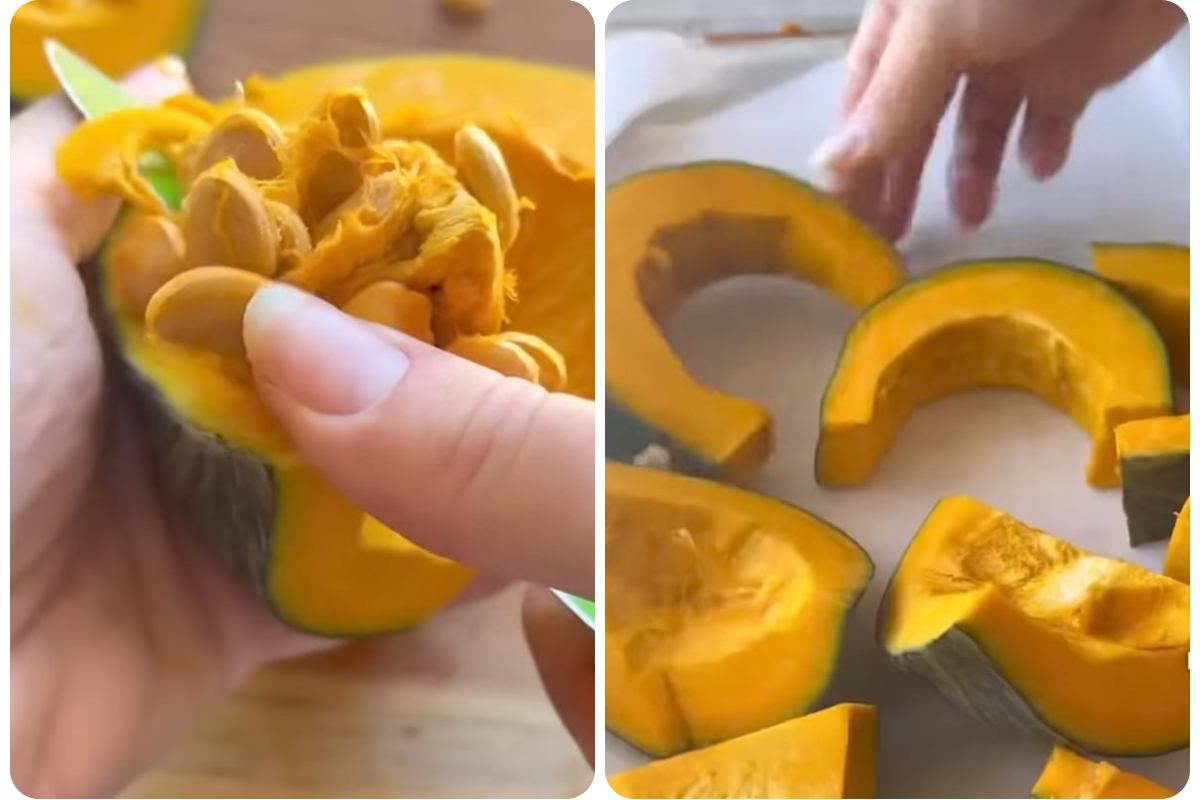 zucca tagliata e in teglia