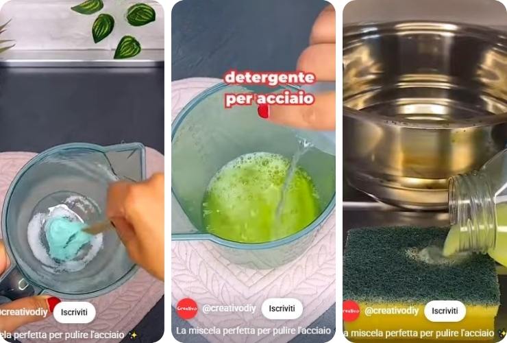 Preparazione miscela nella caraffa, prodotto su spugna