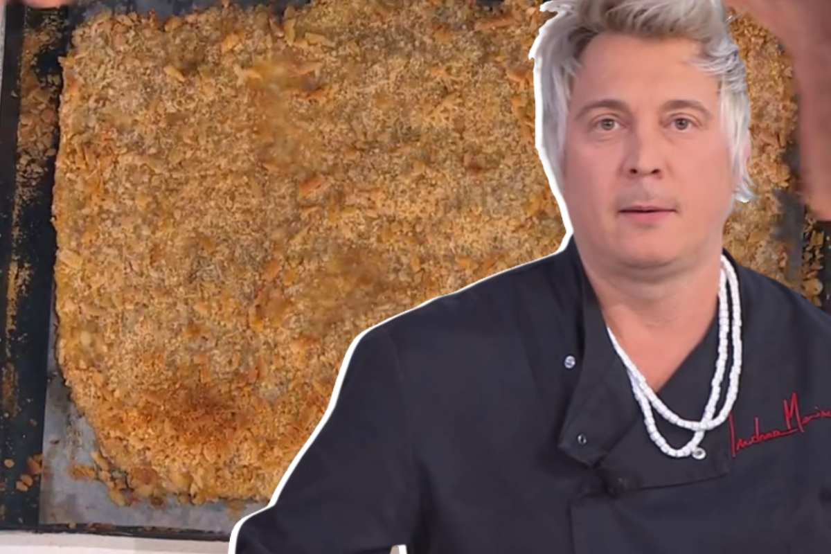 Andrea Mainardi e nello sfondo una cotoletta