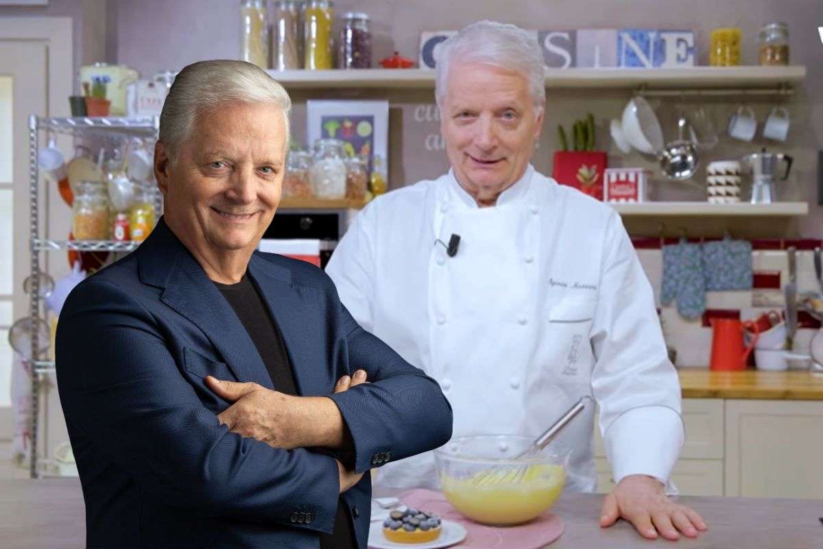 Iginio Massari in un video ricetta e Iginio Massari in posa in primo piano