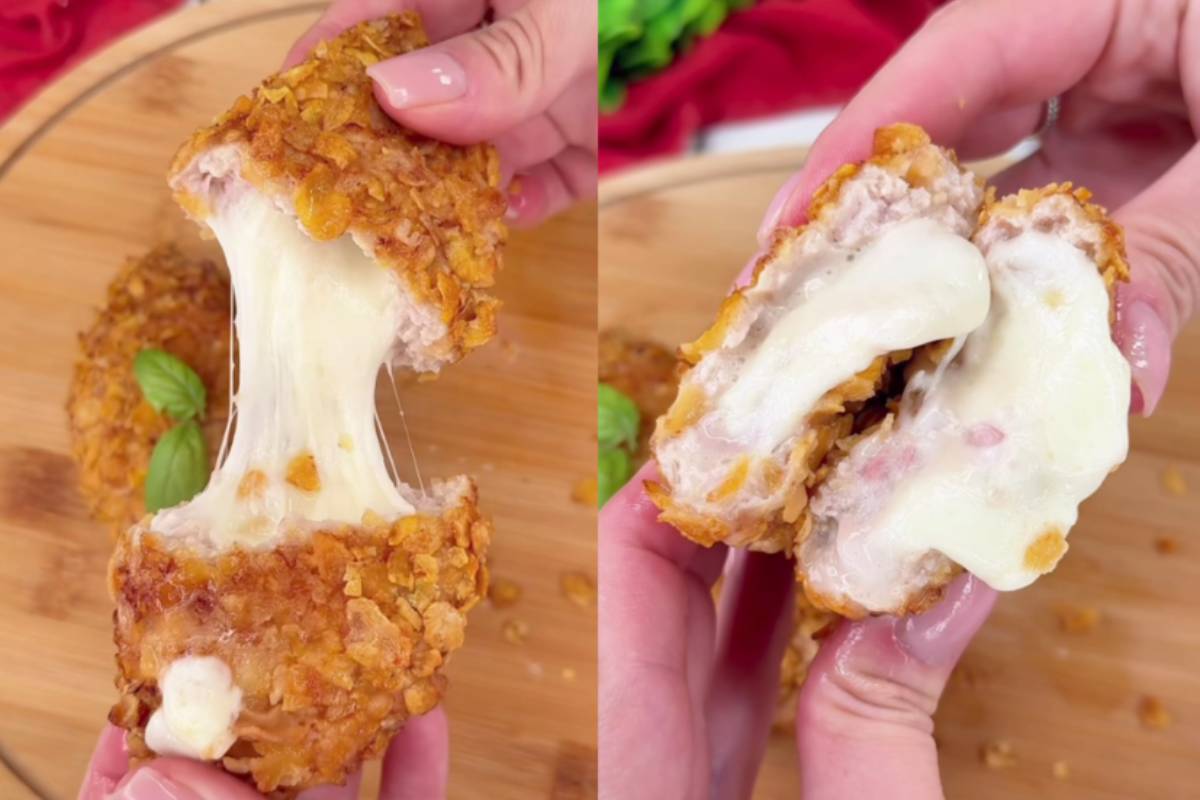 Collage di un cordon bleu ripieno