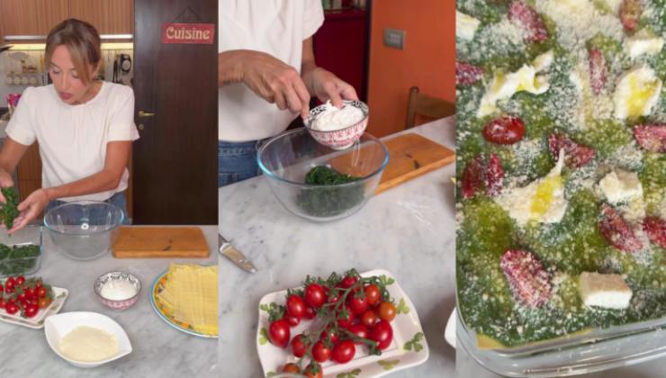 Benedetta Parodi prepara lasagne agli spinaci