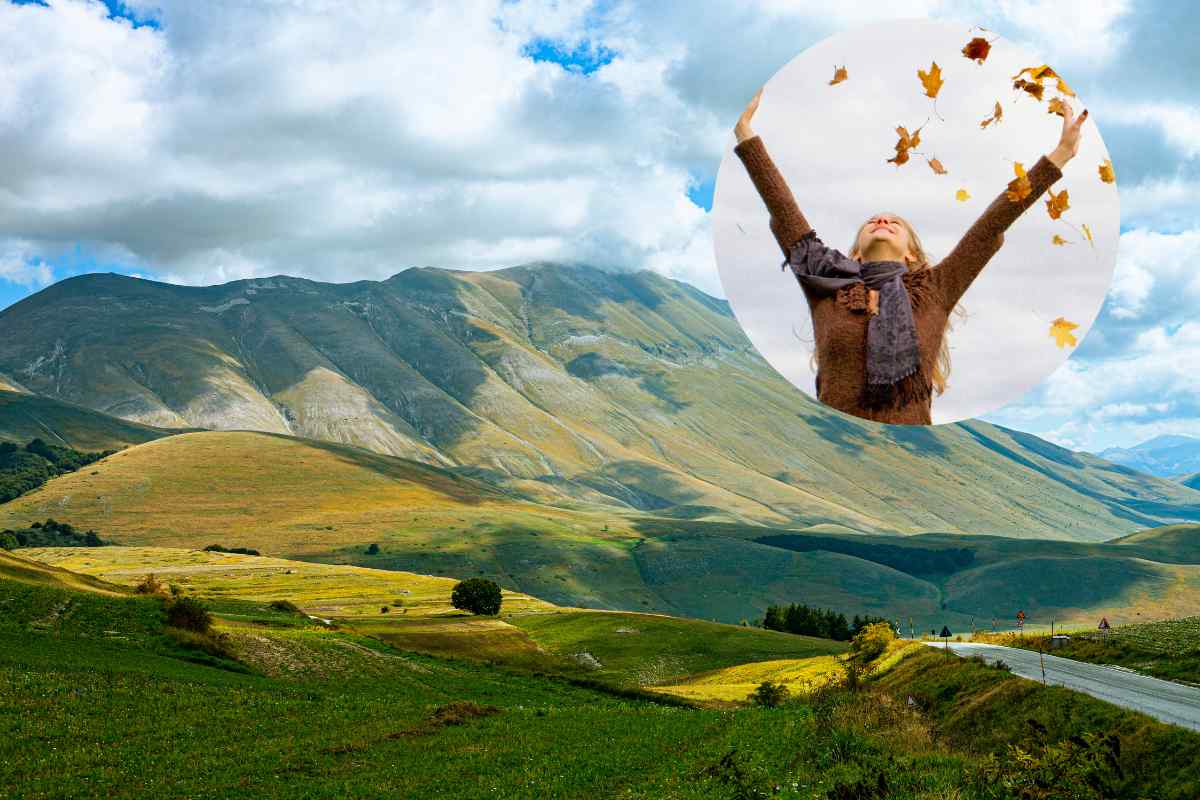 montagna e donna libera