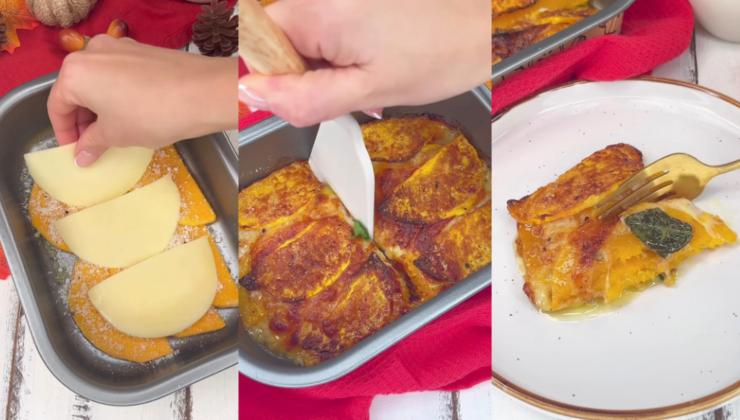 Preparazione parmigiana di zucca