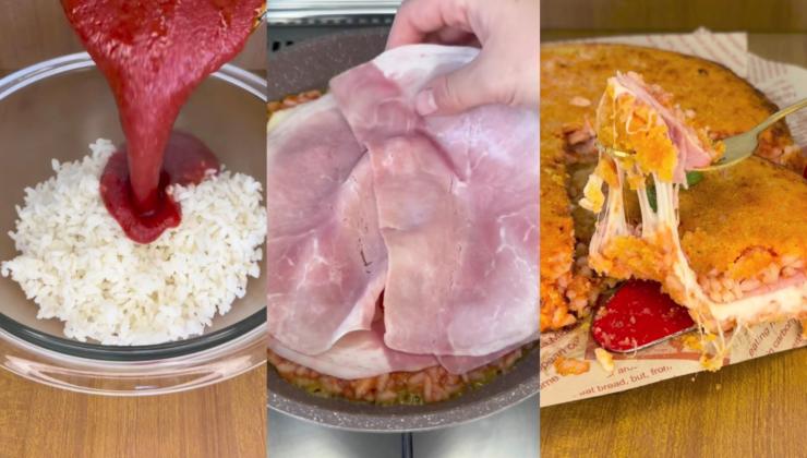 Preparazione sformato di riso col pomodoro