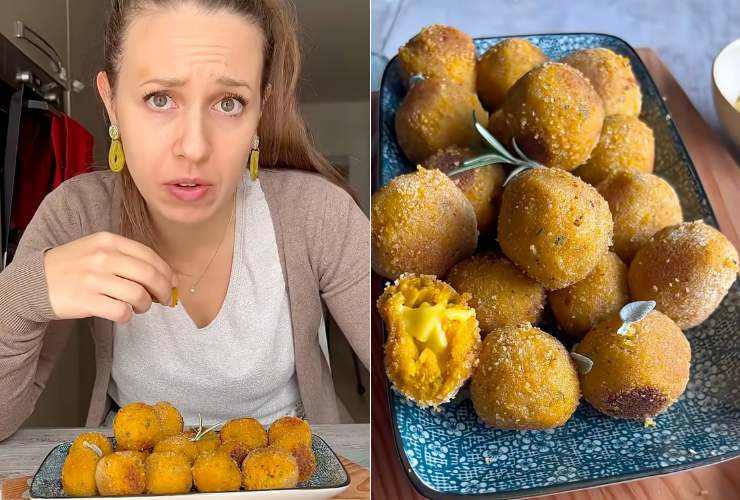 collage polpette di zucca e youtuber