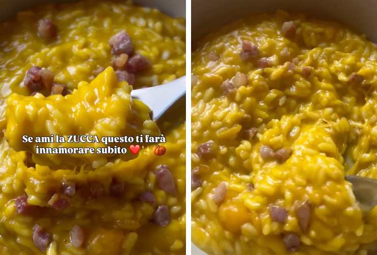 collage risotto alla zucca e pancetta
