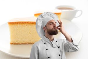 pezzetti di torta e chef