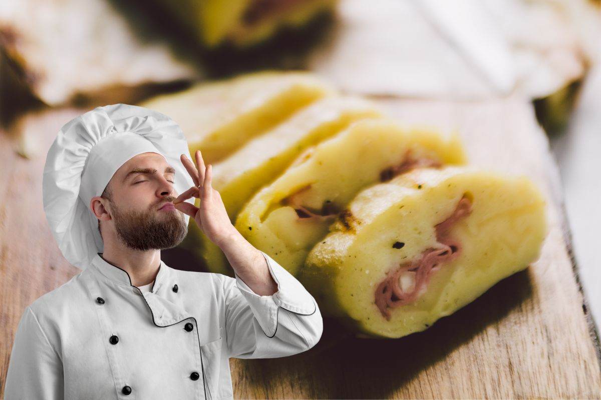 chef e rotolo di patate